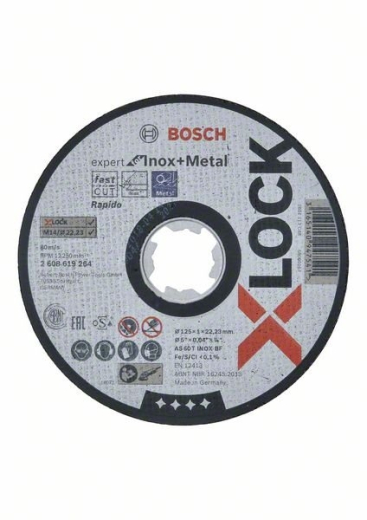 Отрезной круг Bosch X-LOCK Expert for Inox and Metal, 125x1.0x22.2мм - 1