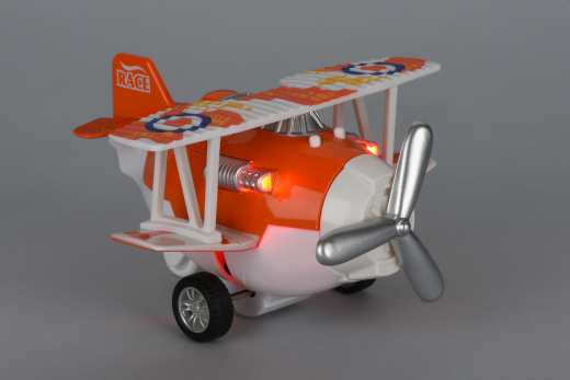 Самолет металический инерционный Same Toy Aircraft оранжевый со светом и музыкой SY8012Ut-1 - 2