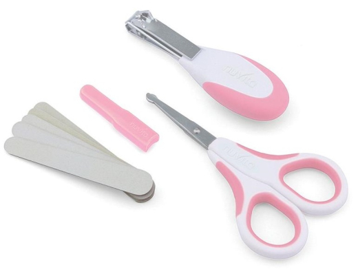 Nuvita Набір по догляду за дитиною 0м+ Рожевий Безпечні ножиці з акс. NV1138COOLPINK - 1
