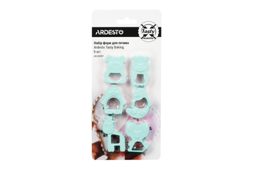 Набір форм для печива Ardesto Tasty baking, 6 шт, синій тиффані (AR2309PP) - 1