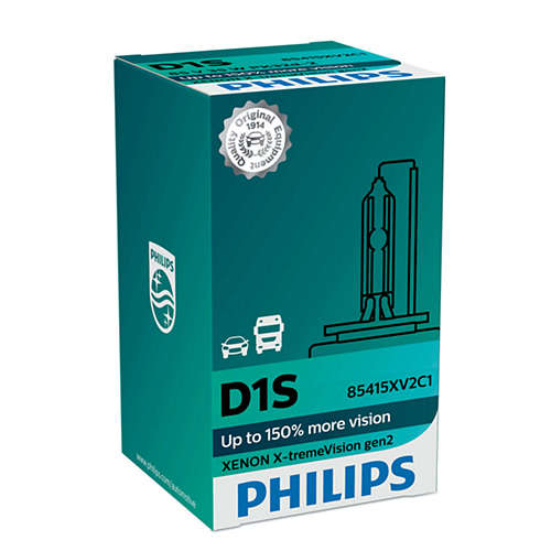 Лампа ксеноновая Philips D1S X-treme Vision +150% 4800K gen2, 1шт/картон - 1