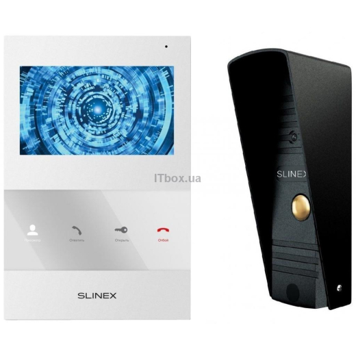 Комплект відеодомофону Slinex SQ-04M White + Виклична панель Slinex ML-16HR Black - 1