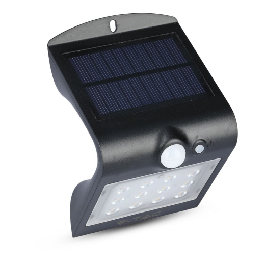 Світильник автономний вуличний Luminex LED Solar V-TAC, 1.5W, SKU-8277, 4000К, датчик руху, чорний - 1