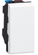 MOSAIC Legrand вимикач кнопковий 1 клавішний (без фіксації) 6А, 250В (1 мод) білий - 1