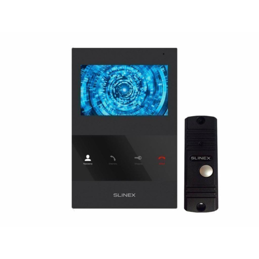 Комплект відеодомофону Slinex SQ-04M Black + Виклична панель Slinex ML-16HR Black - 1