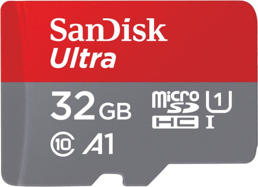 Карта памяти SanDisk 32GB microSDHC C10 UHS-I R100MB/s Ultra + SD - 1