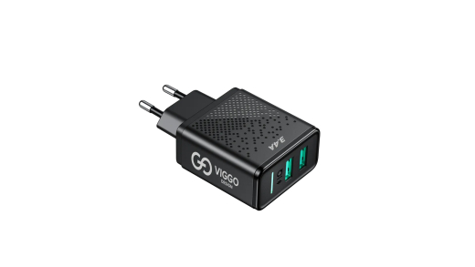 Зарядное устройство Viggo Design 2xUSB 3.4 A (Black) - 3