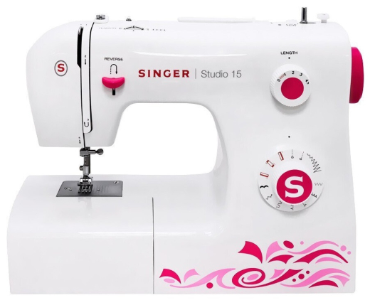 Швейная машина Singer Studio 15, электромех., 11 швейных операций, петля полуавтомат, белый / розовый - 1