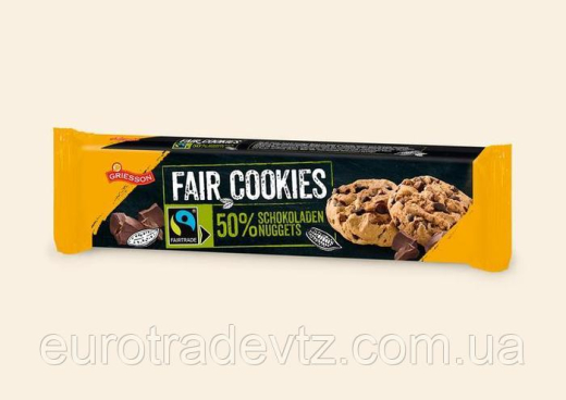 Шоколадне печиво 50% шоколаду Griesson Fair Cookies 150g - 1