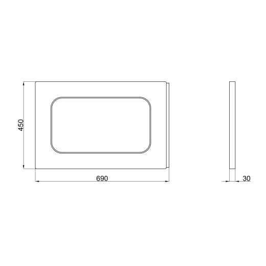 Панель для прямокутної ванни збоку Lidz Panel R 70 70 см - 2