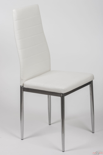 4 крісла MWM k1 еко шкіра білі, срібні ноги / 838E-788BI - 4