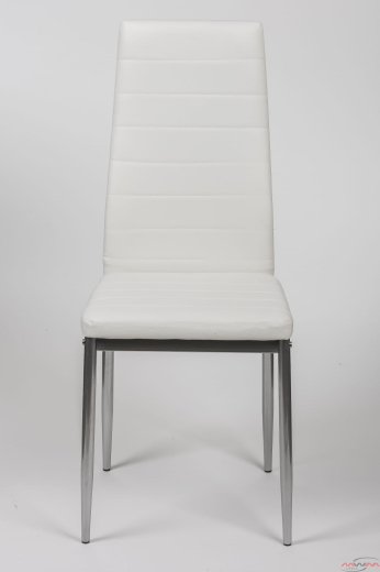 4 кресла  MWM  k1 эко кожа белые, серебряные ноги / 838E-788BI - 5
