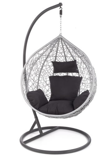Підвісний садовий стілець Halmar EGGY сірий/чорний - 1