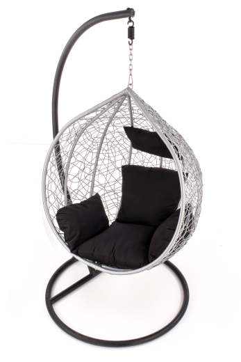 Підвісний садовий стілець Halmar EGGY сірий/чорний - 4