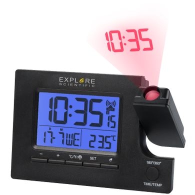 Часы проекционные Explore Scientific Slim Projection RC Dual Alarm Black (RDP1003CM3LC2) - 1