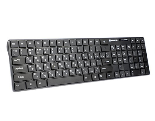 Комплект (клавіатура, миша) бездротовий REAL-EL Comfort 9010 Kit Black USB UAH - 6