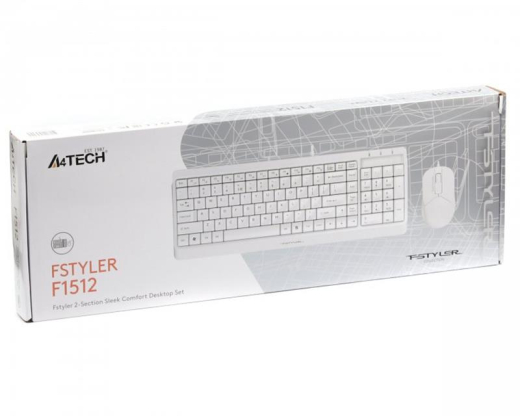 Комплект (клавиатура, мышь) A4Tech F1512 White USB - 5