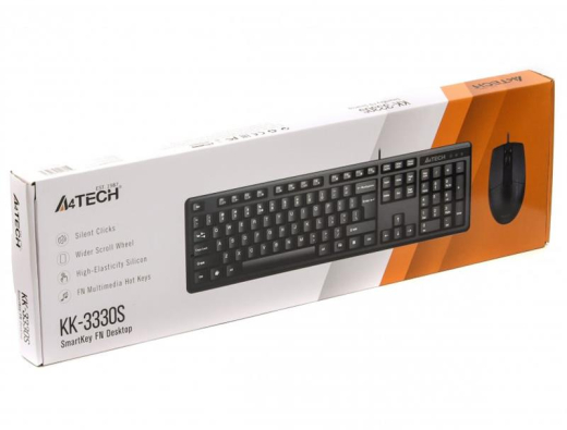 Комплект (клавиатура, мышь) A4-Tech KK-3330S Black USB - 3