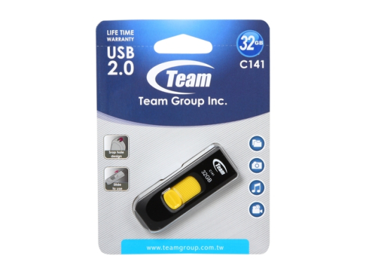 Флеш-накопитель USB 32GB Team C141 Yellow (TC14132GY01) - 2