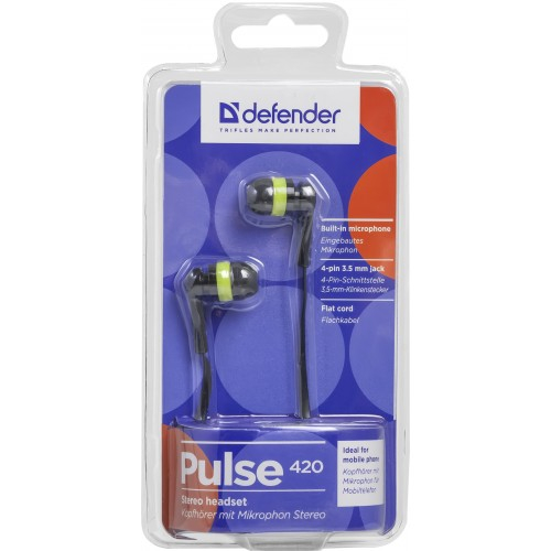 Навушники з мікрофоном Defender Pulse 420 Black/Yellow (63421) - 2