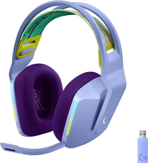 Компьютерная гарнитура Logitech Lightspeed Wireless RGB Gaming Headset G733 Lilac (981-000890) - 2