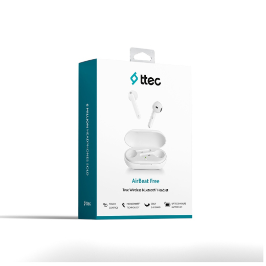 Наушники Ttec AirBeat Free True Wireless Headsets White (2KM133B) - 7