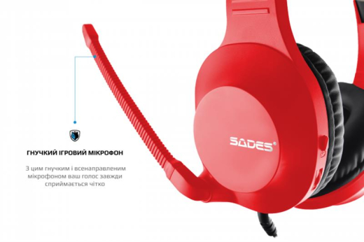 Комп'ютерна гарнітура Sades SA-721 Spirits Red (SA721RDJ) - 5
