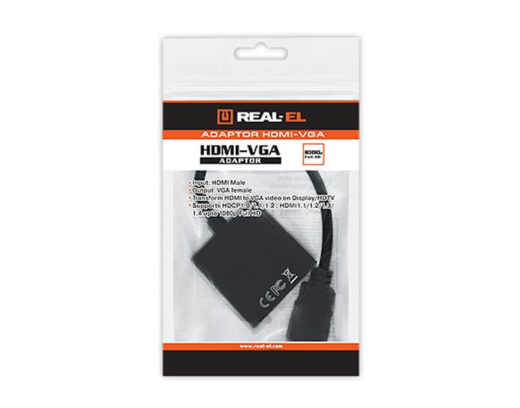 Адаптер REAL-EL HDMI - VGA Black (EL123500020) - 2