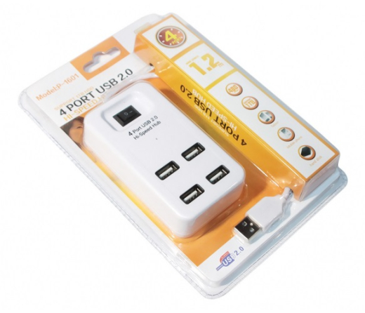 Мультипортовий адаптер Voltronic 4-ports USB2.0 White (YT-HWS4-W/08646) - 1