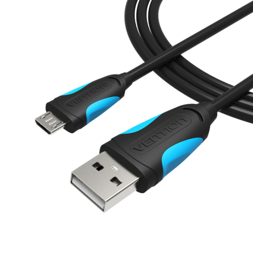 Кабель Vention USB-A 2.0 - microUSB B, 1 m, Black (VAS-A04-B100-N) - 2