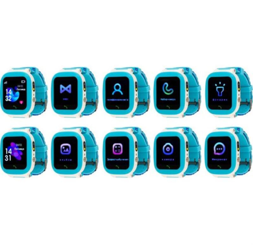 Дитячий розумний годинник AmiGo GO004 Splashproof Camera+LED Blue - 5
