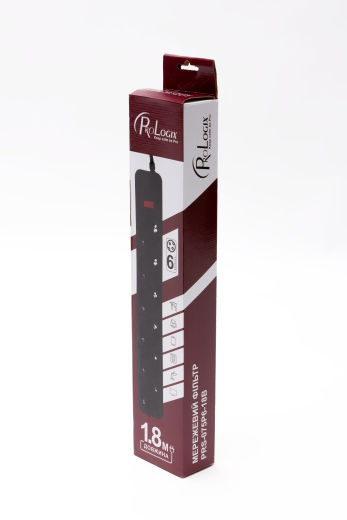 Фильтр питания ProLogix (PRS-075P6-45B) 0.75 мм, 6 розеток, 4.5 м, черный - 3