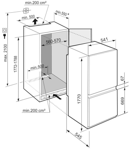 Встроенный холодильник с морозильной камерой Liebherr ISKGN 5Z1FA3 - 3