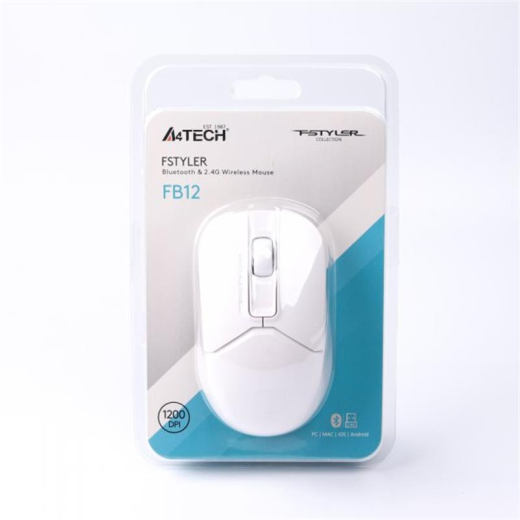 Миша бездротова A4Tech FB12 White USB - 4