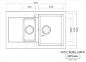 Кухонная мойка KERNAU KGSH 6080 1,5B1D Deep Black - 2