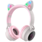 Bluetooth-гарнитура Hoco W27 Cat Ear Grey/Pink (W27GP) - 1