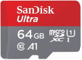 Карта памяти SanDisk 64GB microSDHC C10 UHS-I R100MB/s Ultra + SD - 1