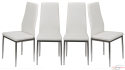 4 кресла  MWM  k1 эко кожа белые, серебряные ноги / 838E-788BI - 2