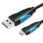 Кабель Vention USB-A 2.0 - microUSB B, 1 m, Black (VAS-A04-B100-N) - 1