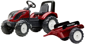 Дитячий трактор Falk 4000AB Valtra S4 на педалях із причепом Червоний Дитячий трактор Falk 4000AB Valtra S4 на педалях із причепом Червоний