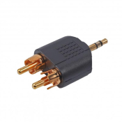 Перехідник Cablexpert 3.5мм-2хRCA чорний (A-458) Перехідник Cablexpert 3.5мм-2хRCA чорний (A-458)