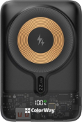 Зовнішній акумулятор (павербанк) ColorWay 10000mAh 22.5W MagSafe Black (CW-PB100LPA3BK-WPDD) Зовнішній акумулятор (павербанк) ColorWay 10000mAh 22.5W MagSafe Black (CW-PB100LPA3BK-WPDD)