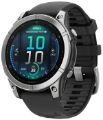 Смарт-часы Garmin Fenix E 47mm AMOLED Stainless Steel with Black Silicone Band (010-03025-00)