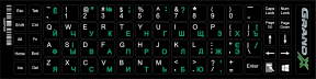 Наклейка на клавиатуру Grand-X 68 keys Cyrillic green, Latin white (GXDPGW) Наклейка на клавиатуру Grand-X 68 keys Cyrillic green, Latin white (GXDPGW)